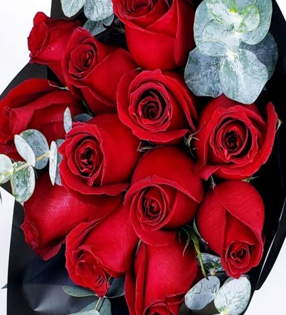 Bouquet de 12 Rosas rojas | Flores Bellas